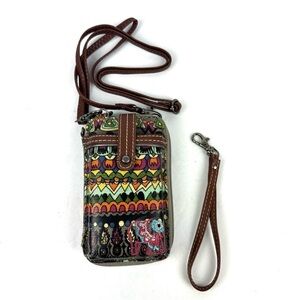Sakroots Artist Circle Crossbody Wallet Coated Canvas Spirit Desert Elephant New